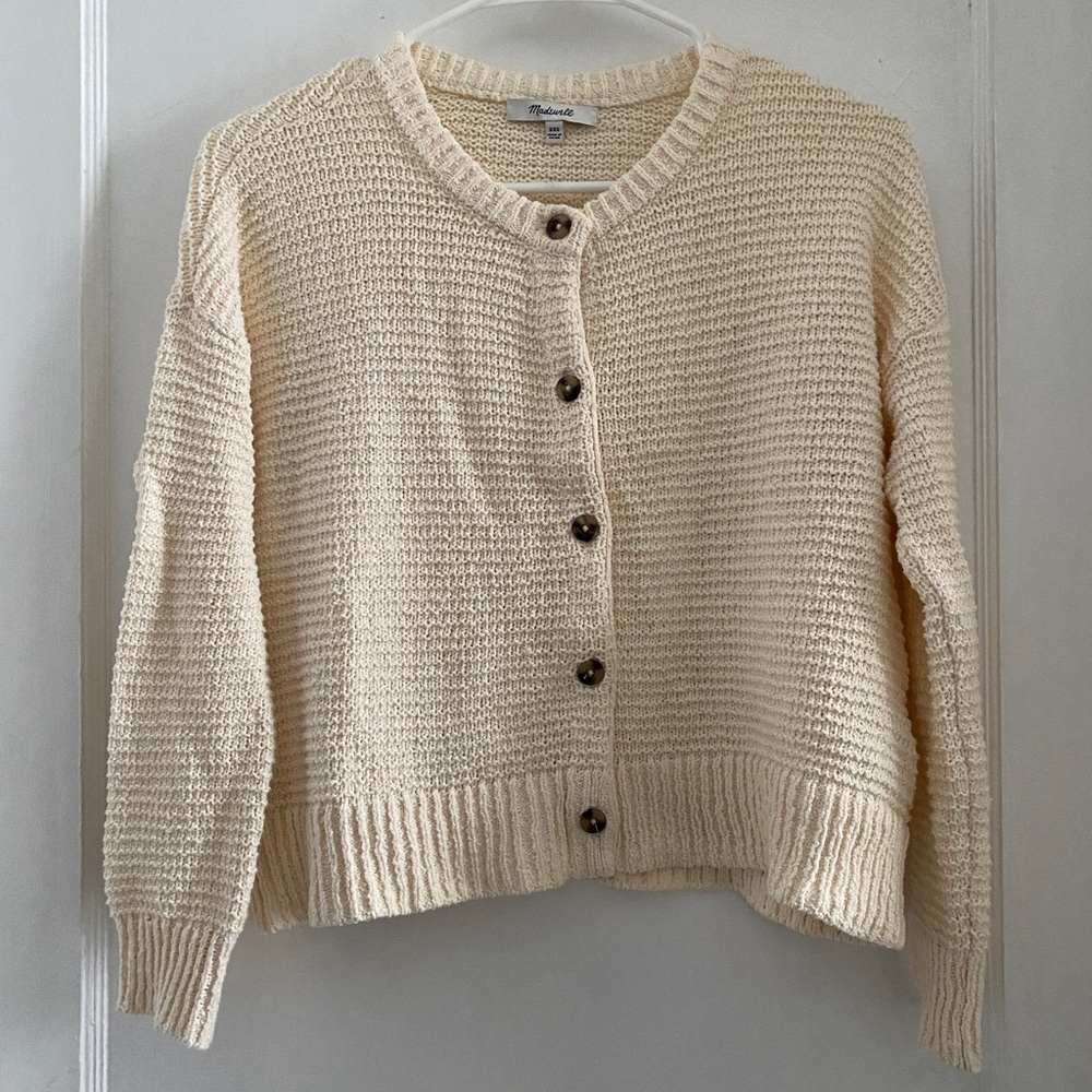 Madewell cropped cotton cardigan, size xxs, excellent condition